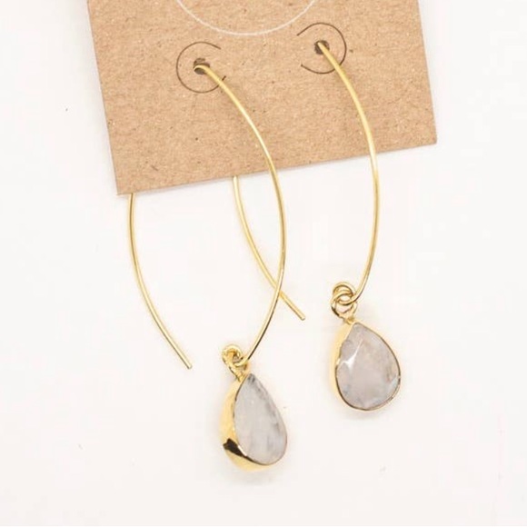 Jewelry - MOONSTONE HOOP EARRINGS 💖STUNNING💖
